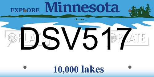 DSV517 Minnesota License Plate