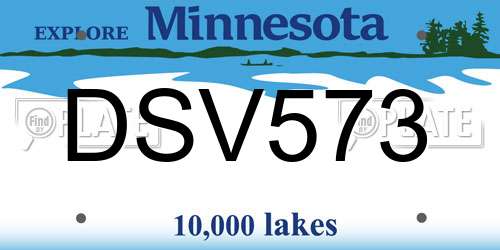 DSV573 Minnesota License Plate