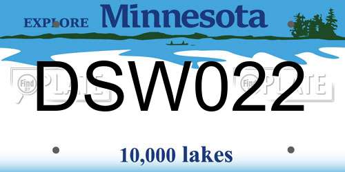 DSW022 Minnesota License Plate