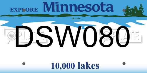 DSW080 Minnesota License Plate
