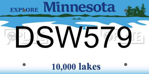 DSW579 Minnesota License Plate