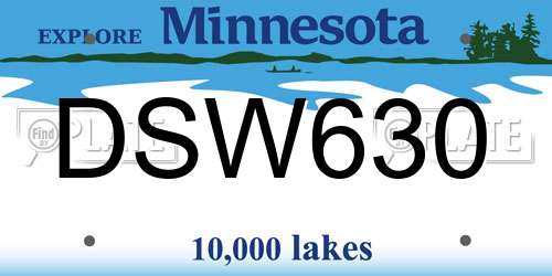 DSW630 Minnesota License Plate