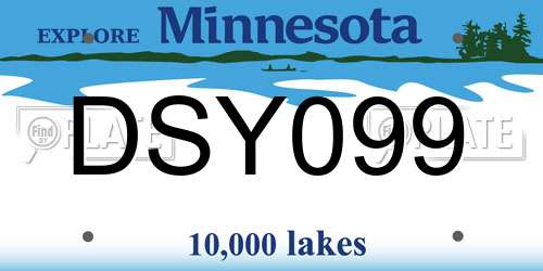 DSY099 Minnesota License Plate