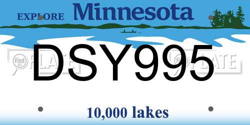 DSY995 Minnesota License Plate