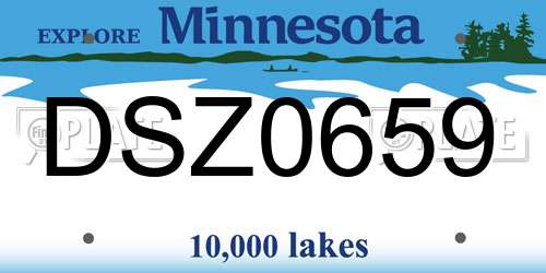 DSZ0659 Minnesota License Plate