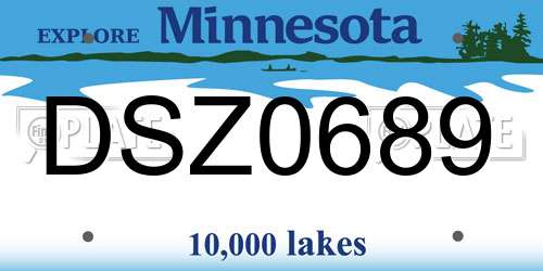 DSZ0689 Minnesota License Plate