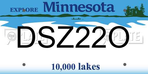 DSZ22O Minnesota License Plate
