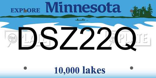 DSZ22Q Minnesota License Plate