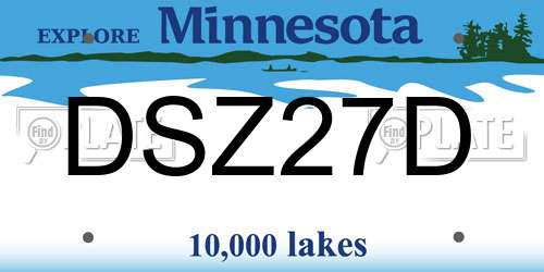 DSZ27D Minnesota License Plate