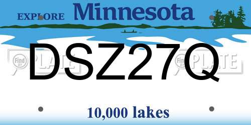 DSZ27Q Minnesota License Plate