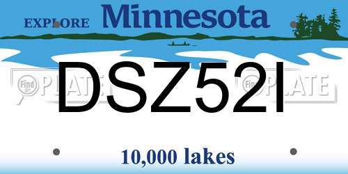 DSZ52I Minnesota License Plate