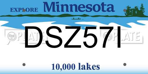 DSZ57I Minnesota License Plate