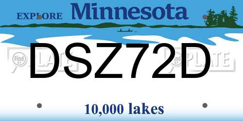 DSZ72D Minnesota License Plate