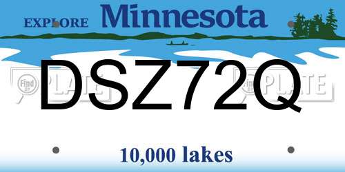 DSZ72Q Minnesota License Plate