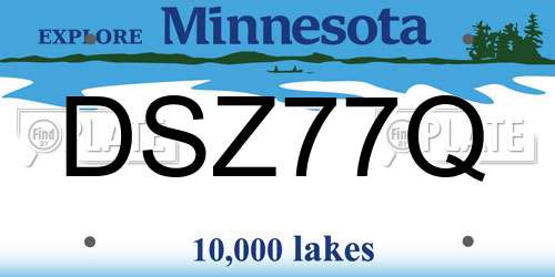 DSZ77Q Minnesota License Plate
