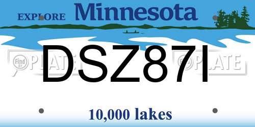 DSZ87I Minnesota License Plate