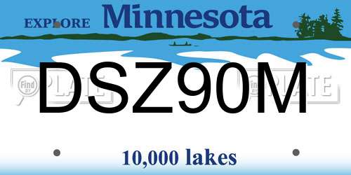 DSZ90M Minnesota License Plate