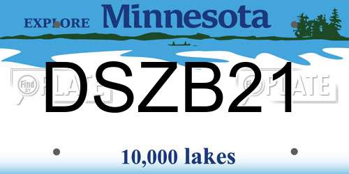 DSZB21 Minnesota License Plate