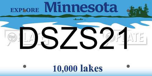 DSZS21 Minnesota License Plate