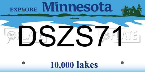DSZS71 Minnesota License Plate
