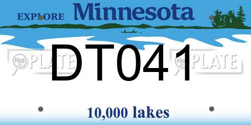 DT041 Minnesota License Plate