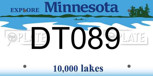 DT089 Minnesota License Plate