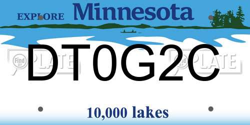 DT0G2C Minnesota License Plate