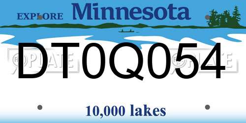 DT0Q054 Minnesota License Plate