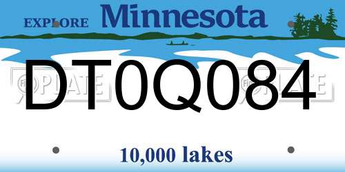 DT0Q084 Minnesota License Plate