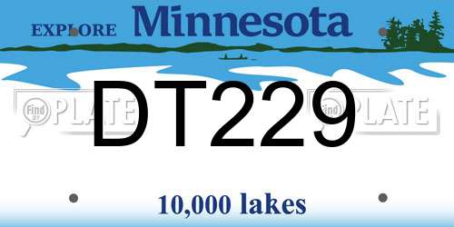 DT229 Minnesota License Plate