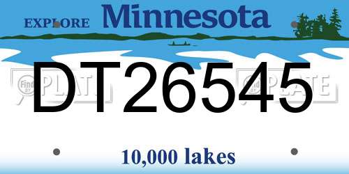 DT26545 Minnesota License Plate