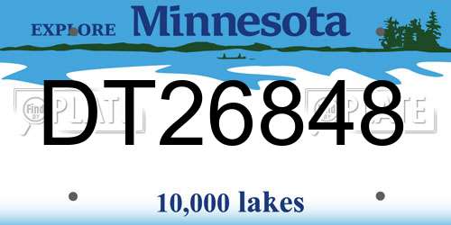 DT26848 Minnesota License Plate