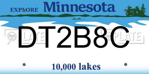 DT2B8C Minnesota License Plate