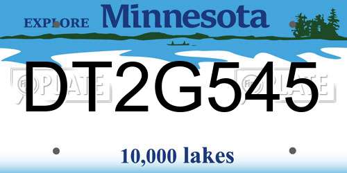 DT2G545 Minnesota License Plate