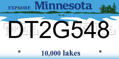 DT2G548 Minnesota License Plate