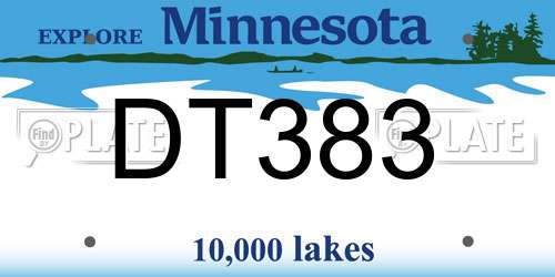 DT383 Minnesota License Plate