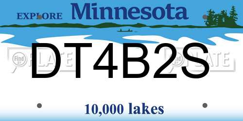 DT4B2S Minnesota License Plate