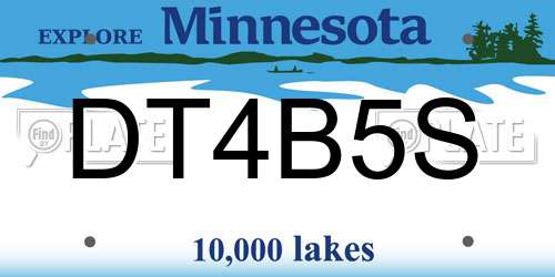 DT4B5S Minnesota License Plate