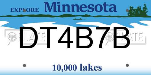 DT4B7B Minnesota License Plate