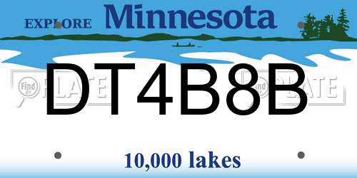 DT4B8B Minnesota License Plate