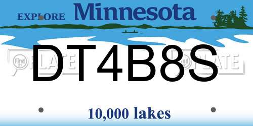 DT4B8S Minnesota License Plate