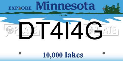DT4I4G Minnesota License Plate