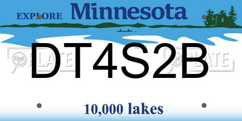 DT4S2B Minnesota License Plate