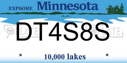DT4S8S Minnesota License Plate
