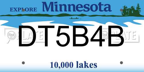 DT5B4B Minnesota License Plate