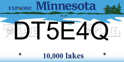 DT5E4Q Minnesota License Plate