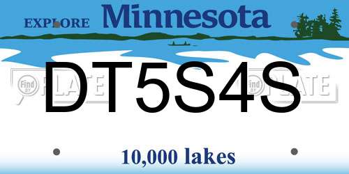 DT5S4S Minnesota License Plate