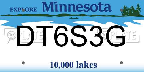 DT6S3G Minnesota License Plate