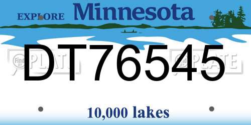 DT76545 Minnesota License Plate