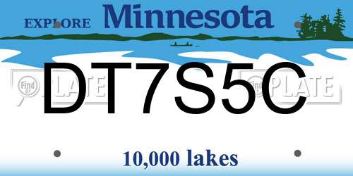 DT7S5C Minnesota License Plate